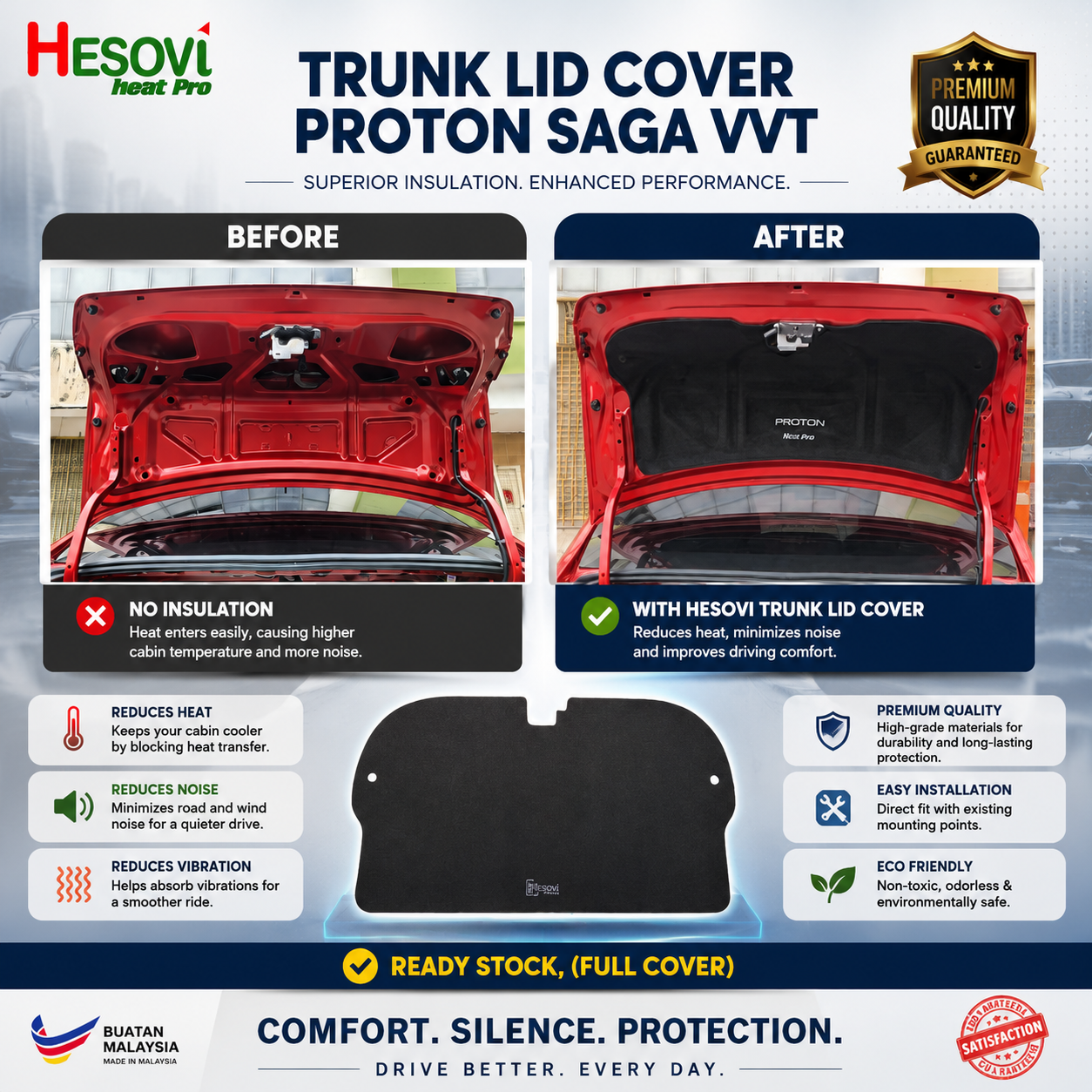 Proton Saga VVT MC1, MC2 (2016-2025) Trunk lid Cover - Image 2