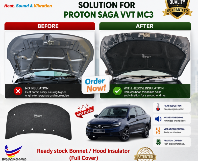 HESOVI Proton Saga VVT (MC3) Full Cover – Heat, Sound and Vibration Reduction