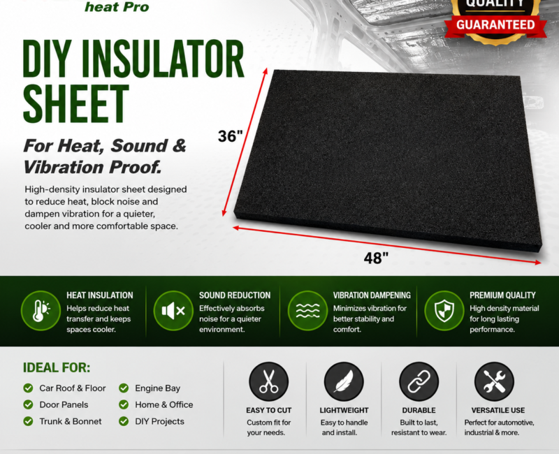 HESOVI DIY Insulator Sheet - To reduce Heat, Sound & Vibration For All Type Of Cars