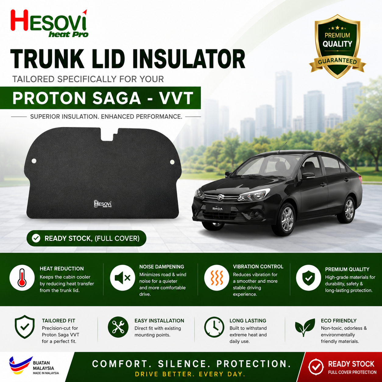Proton Saga VVT MC1, MC2 (2016-2025) Trunk lid Cover