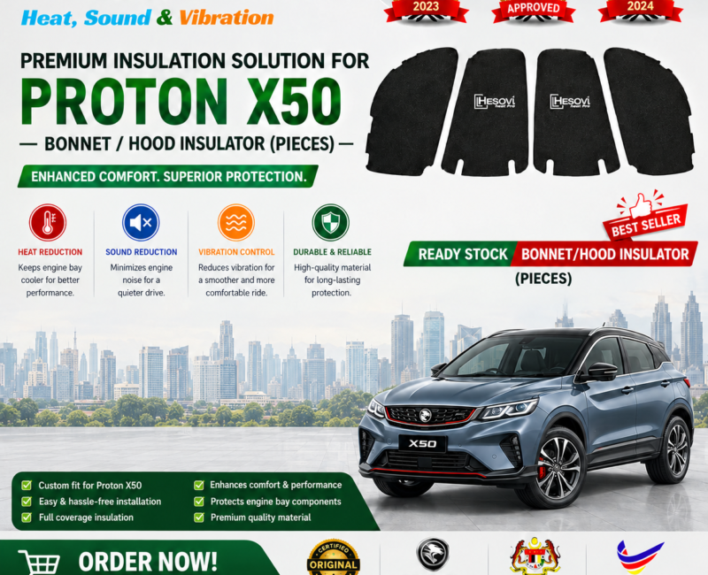 PROTON X50 MC1 - Hesovi Heatpro Car Bonnet/Hood Insulator (Pieces)
