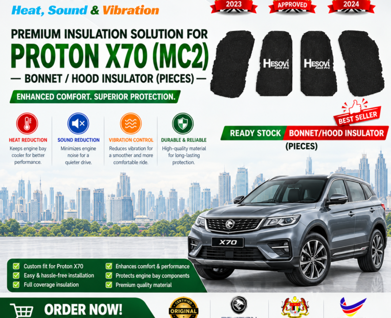 PROTON X70 (MC2) - Hesovi Heatpro Car Bonnet/Hood Insulator (Pieces)